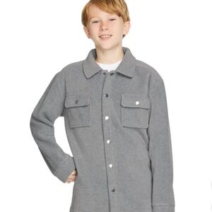 Quiksilver Youth Fleece Shirt Jacket - Gray (Medium) - Soft & Stylish!